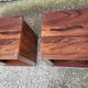Vintage aluminium and wood bedside tables.