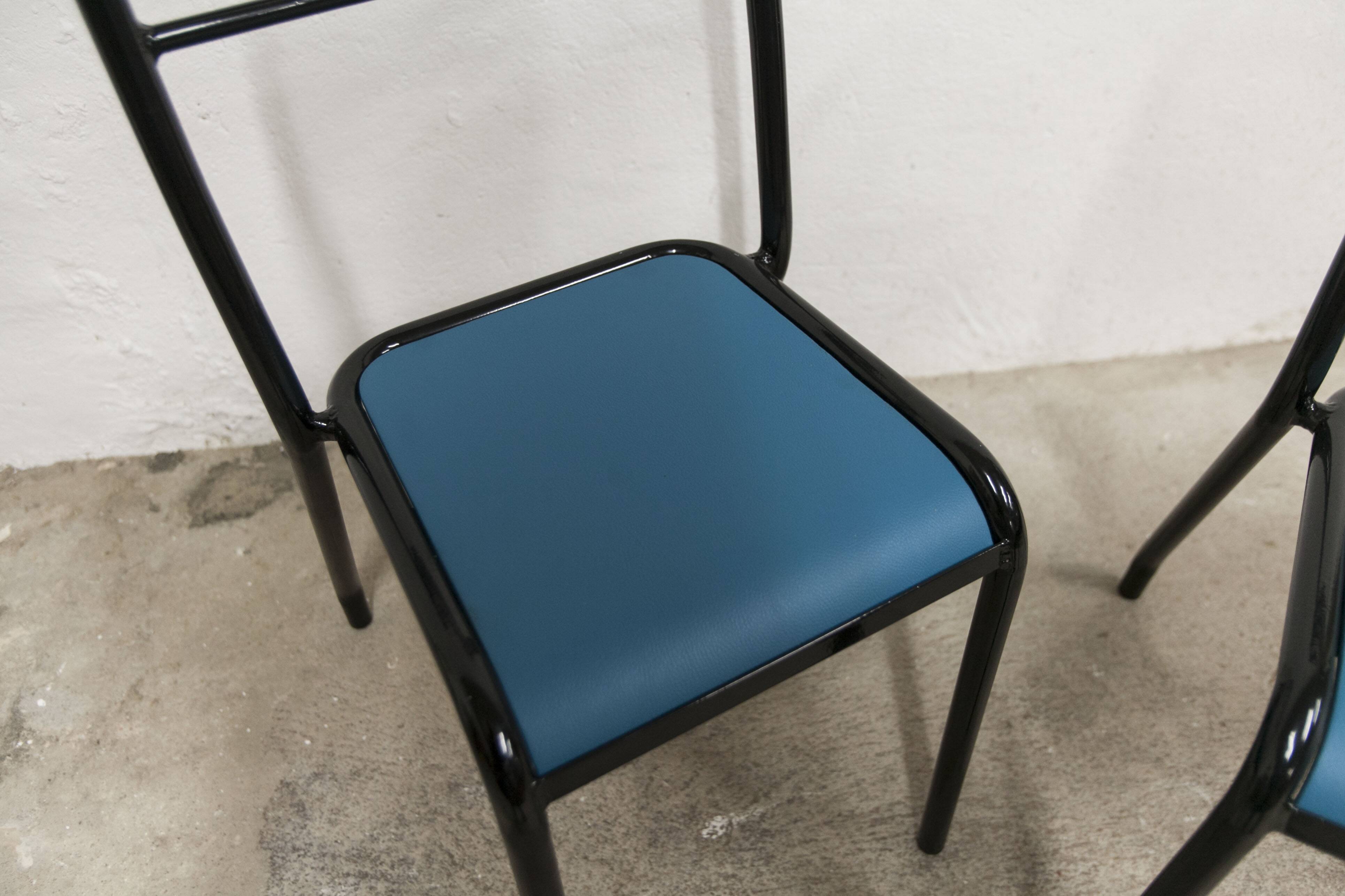 Pair of restored Jean Pauchard Tolix chairs, 1960s