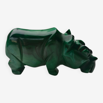 Hippopotamus in malachite