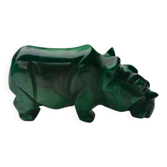 Hippopotamus in malachite