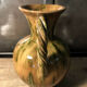 Handled vase in enameled ceramic, stamp to identify