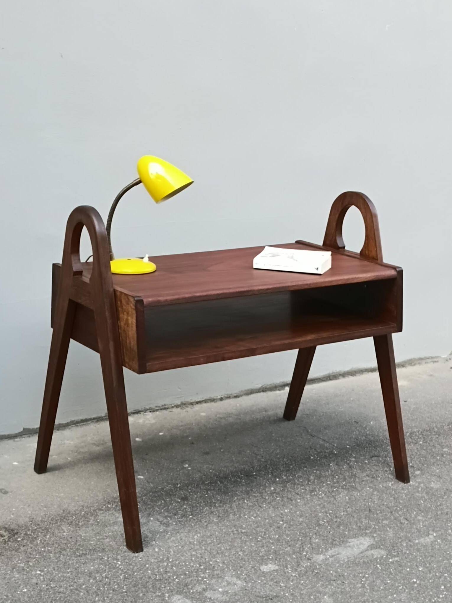 1950s solid wood side table