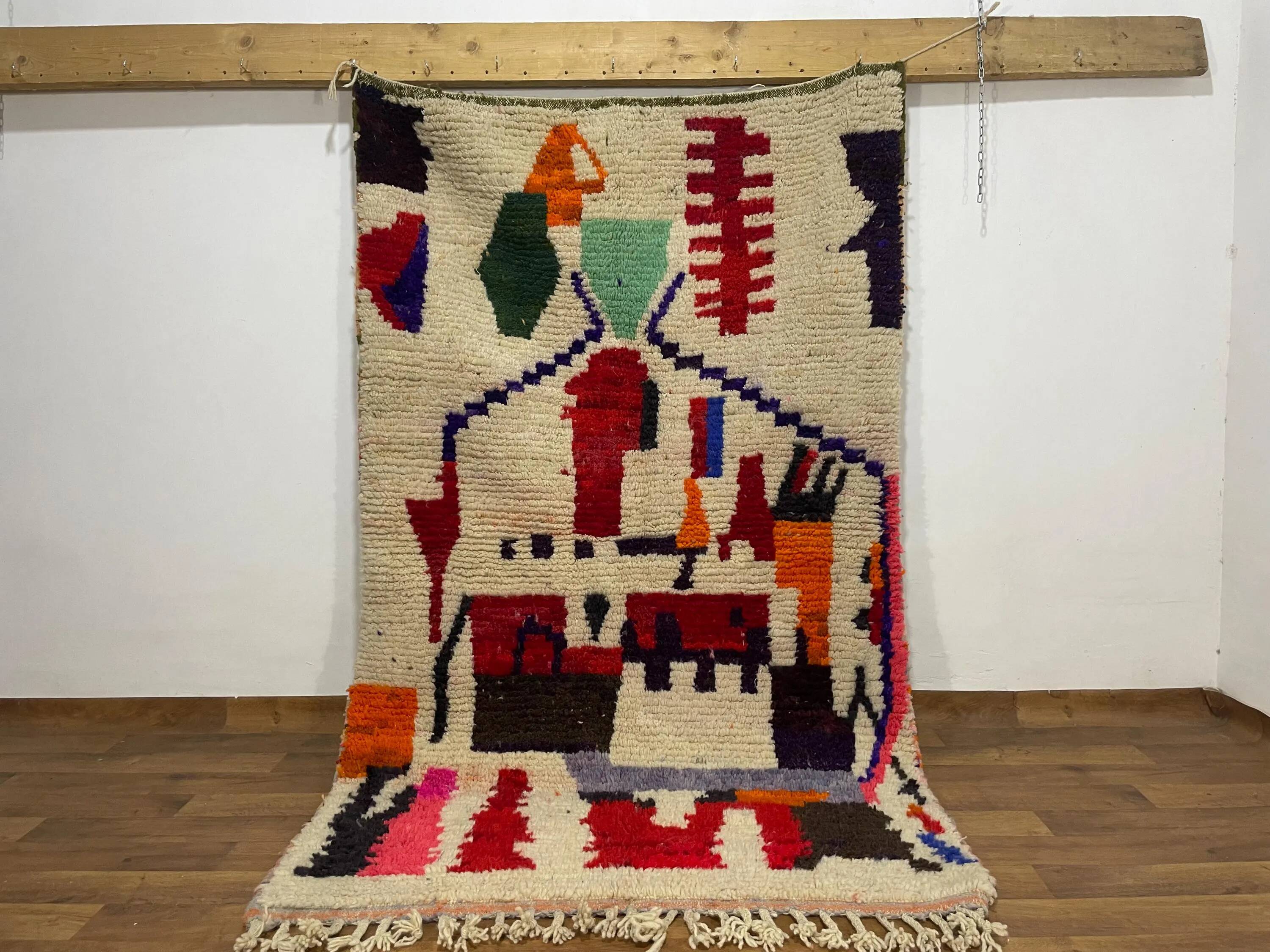 Handmade pure wool Moroccan rug 3x2 m