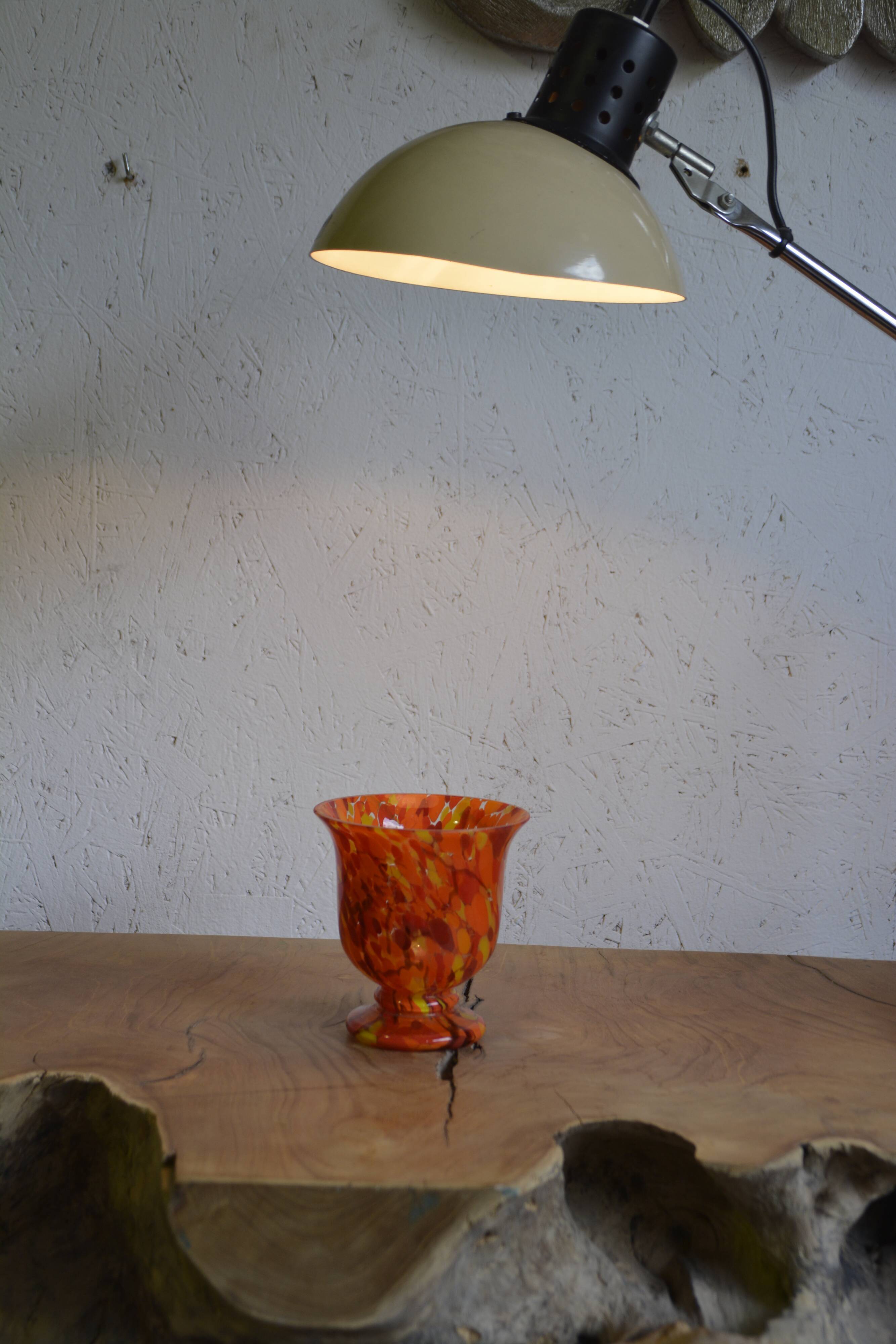 Speckled orange vase