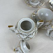 Antique coffee service in fine gilded porcelain – for 6 people – Vintage