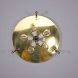 Ceiling lamp in brass & frosted glass
