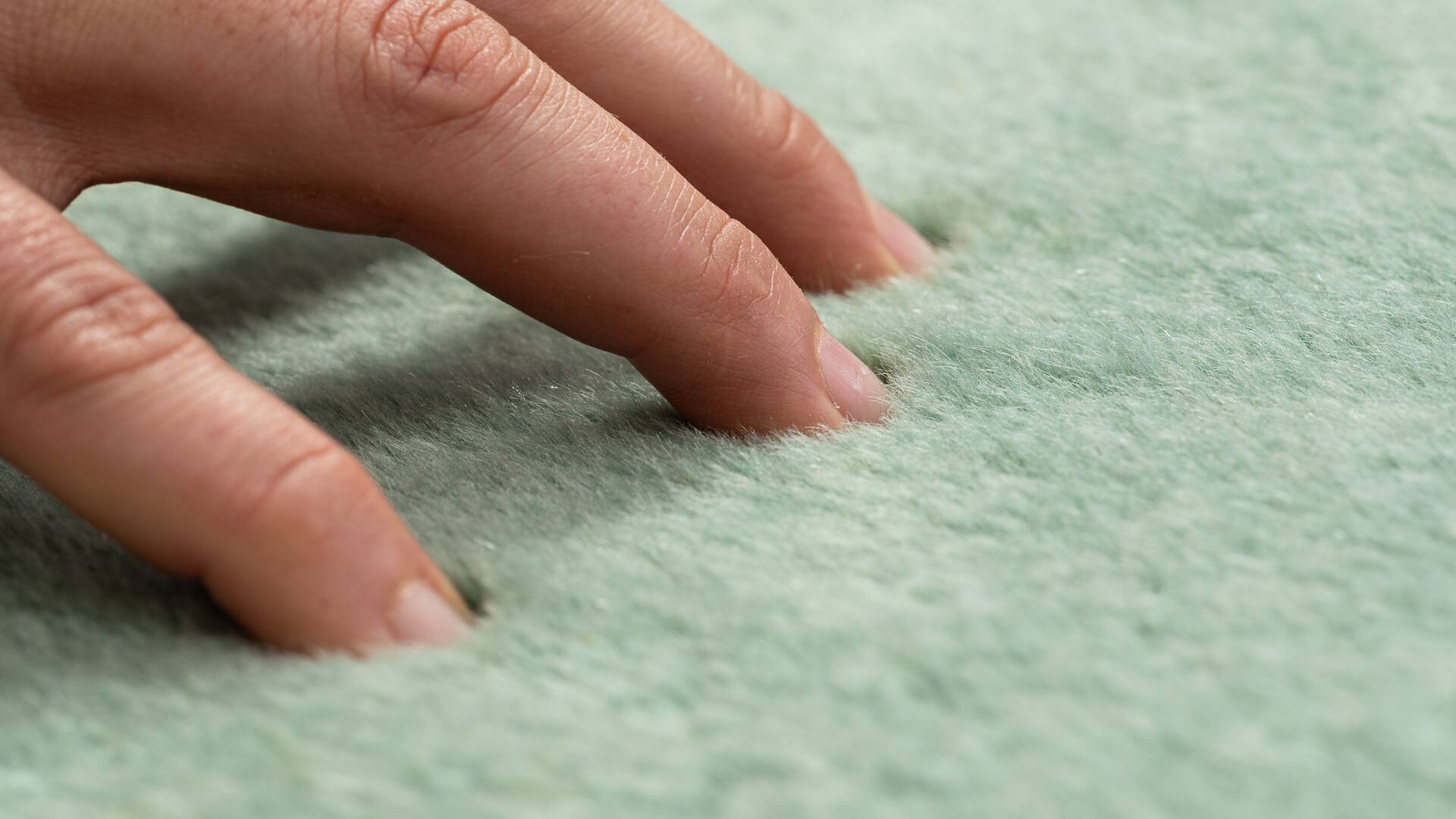 French Green Wool and Floral Rug in the style of Aubusson, 20th Century