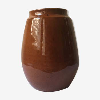Artisanal glazed terracotta vase