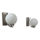 Pair of vintage wall lights, chrome and opaline, France, 1970.