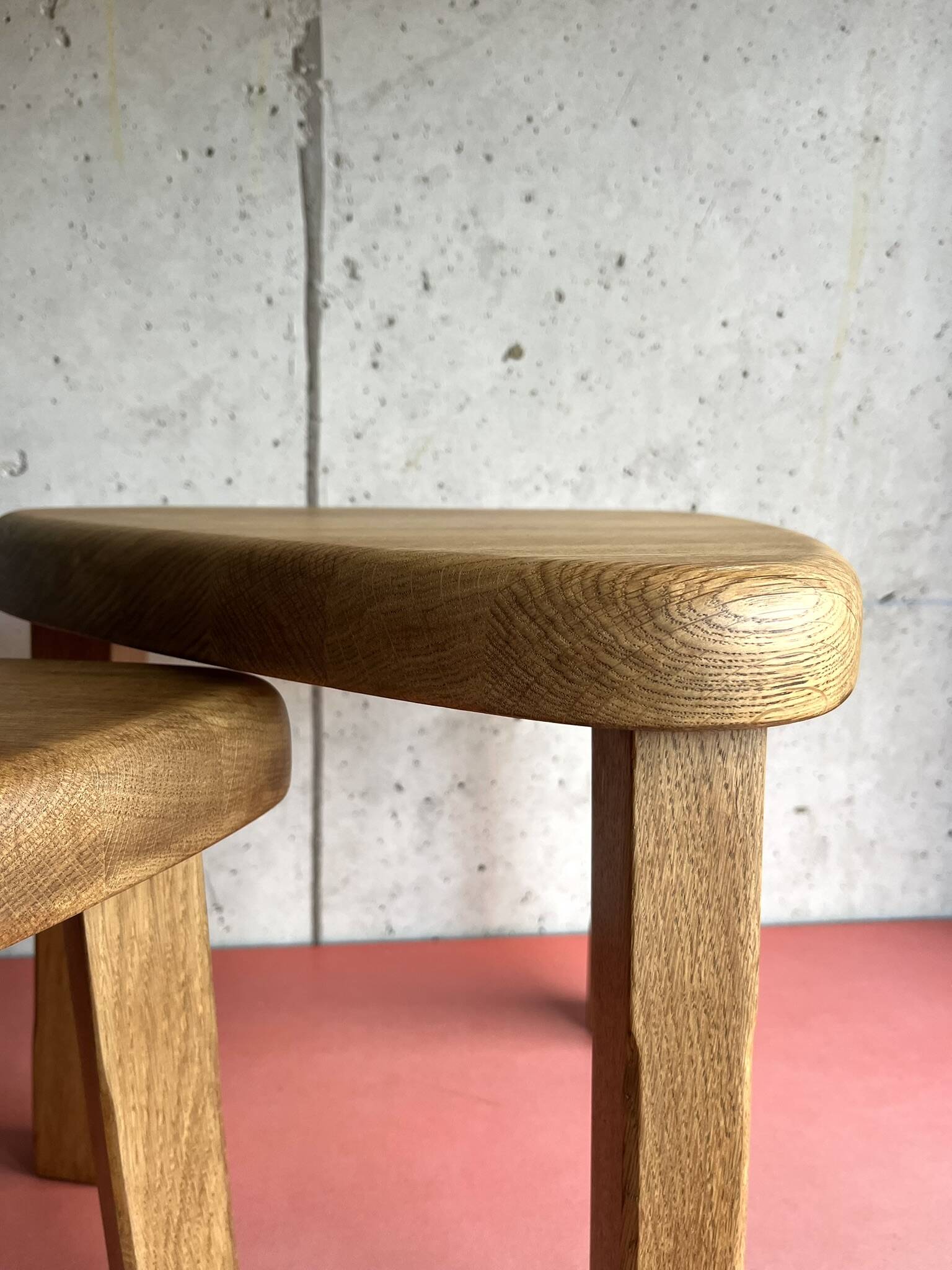 Vintage brutalist nesting tables in solid wood, design