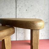 Vintage brutalist nesting tables in solid wood, design