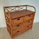 Commode vintage en rotin 4 tiroirs-esprit bohème-bord de mer