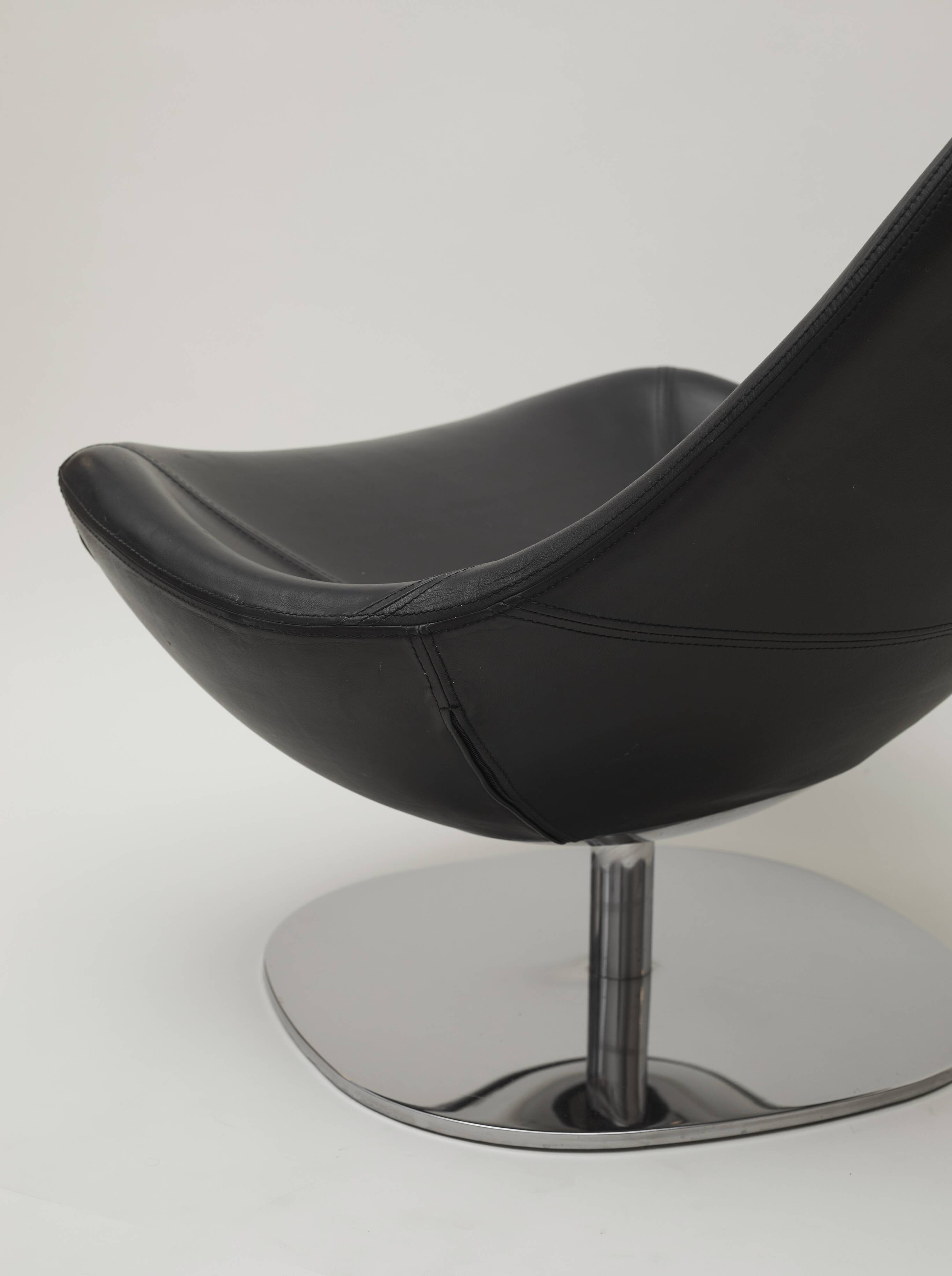 Fauteuil Egg / Tirup en cuir par Carl Öjerstam pour Ikea vintage 2007