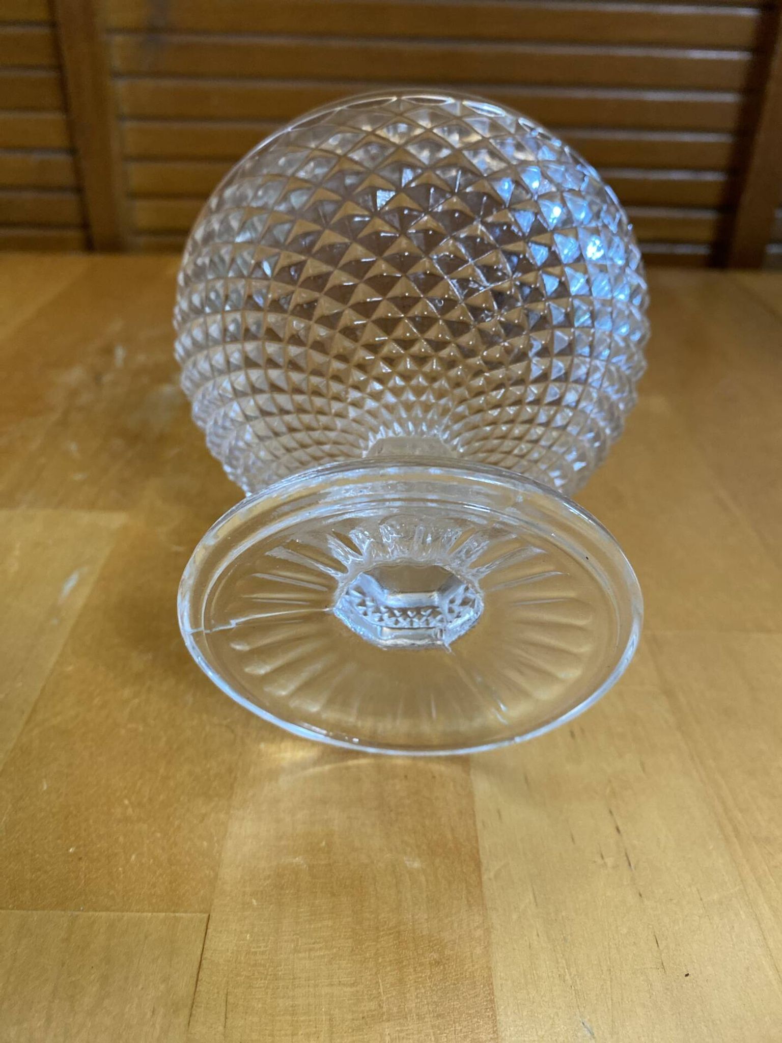 Set of 7 Glass Ice Cream Bowls Diamond Point France Vintage #E076