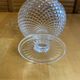 Set of 7 Glass Ice Cream Bowls Diamond Point France Vintage #E076