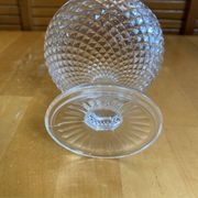 Set of 7 Glass Ice Cream Bowls Diamond Point France Vintage #E076