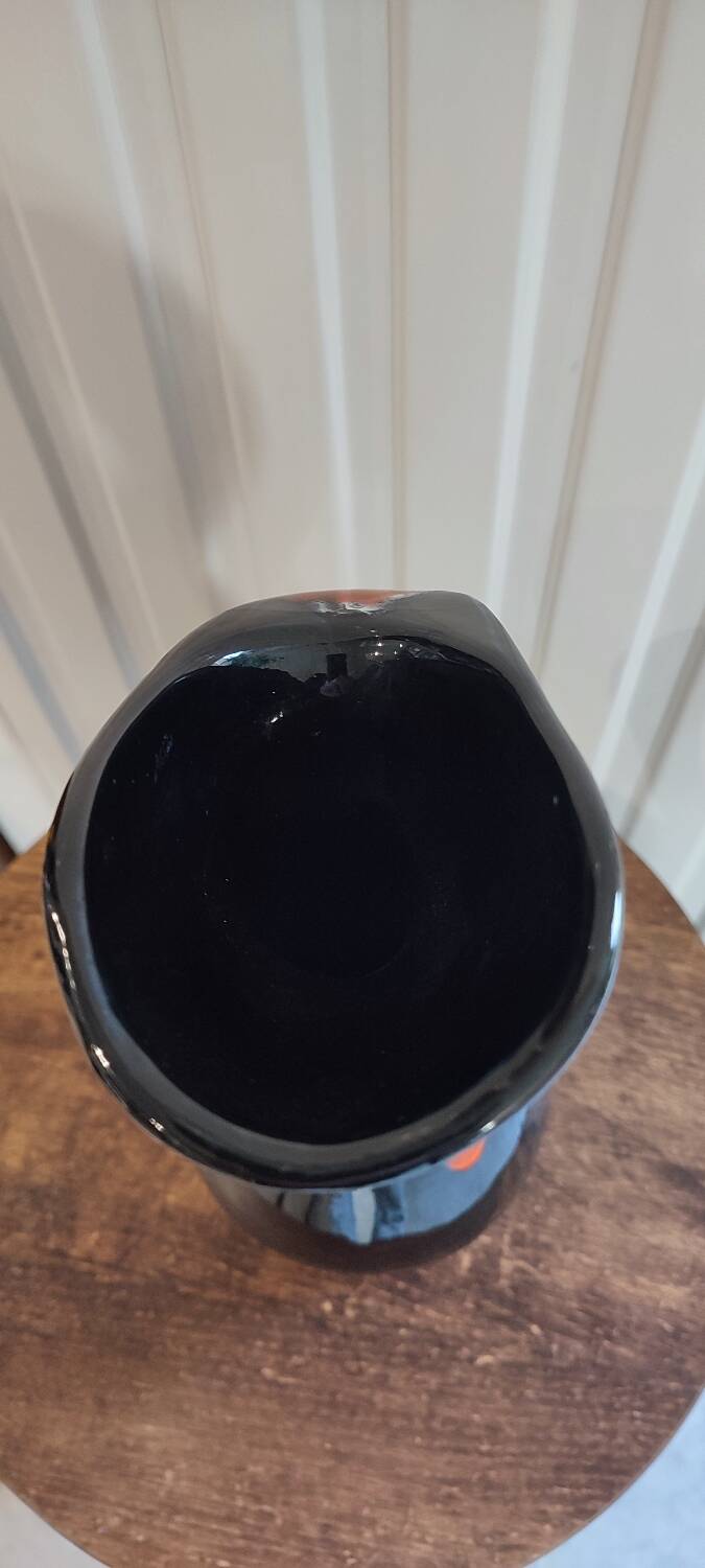 Flamed ceramic pitcher vase 1960