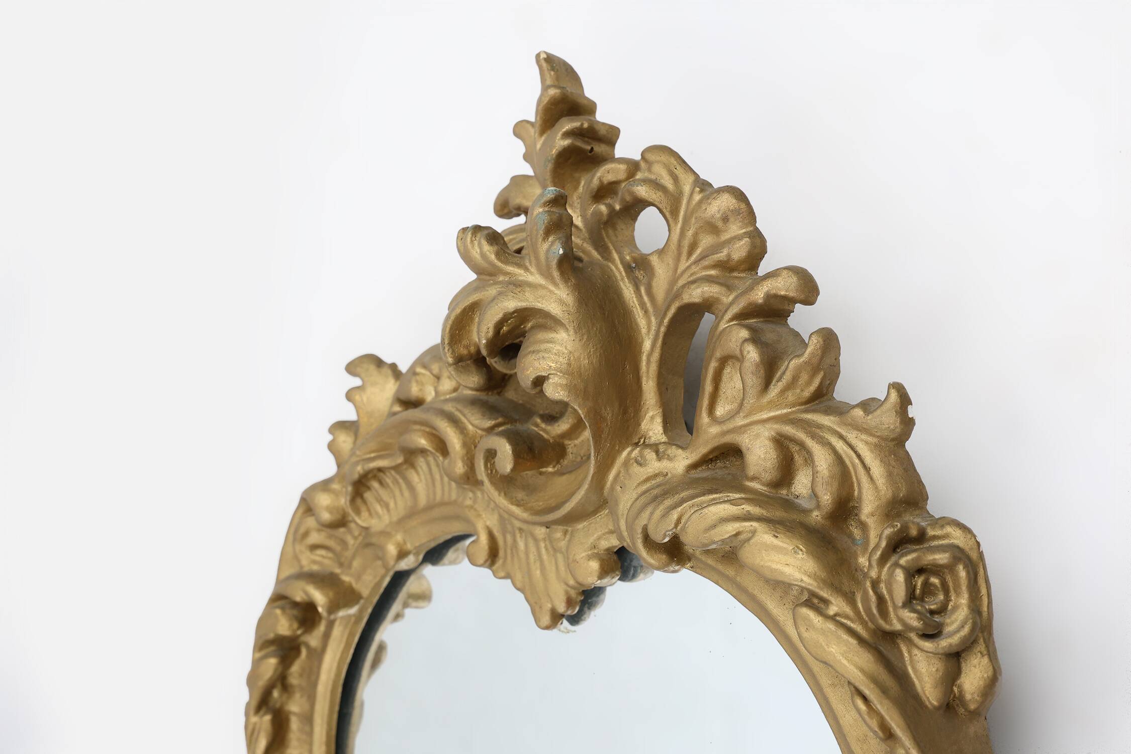 20th Century Belgium gold framed mirror in Louis XV style