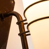 Large outdoor lamp made from metal and opal glass