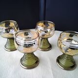 4 White wine glasses with conical stems