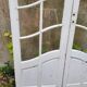 Art Nouveau double doors with small panes.
