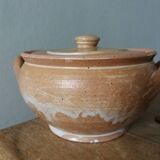 Covered sugar bowl in Puisaye stoneware