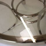 Midcentury Chrome and Glass Dining Table, Italy 1970s