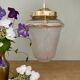 Vintage globe pendant light in white and gold frosted glass
