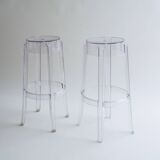 Set of 6 Charles Ghost Large Stools By Philippe Starck For Kartell