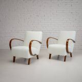 Paire de fauteuils de Jindřich Halabala, fauteuils de salon tchèques du milieu du siècle