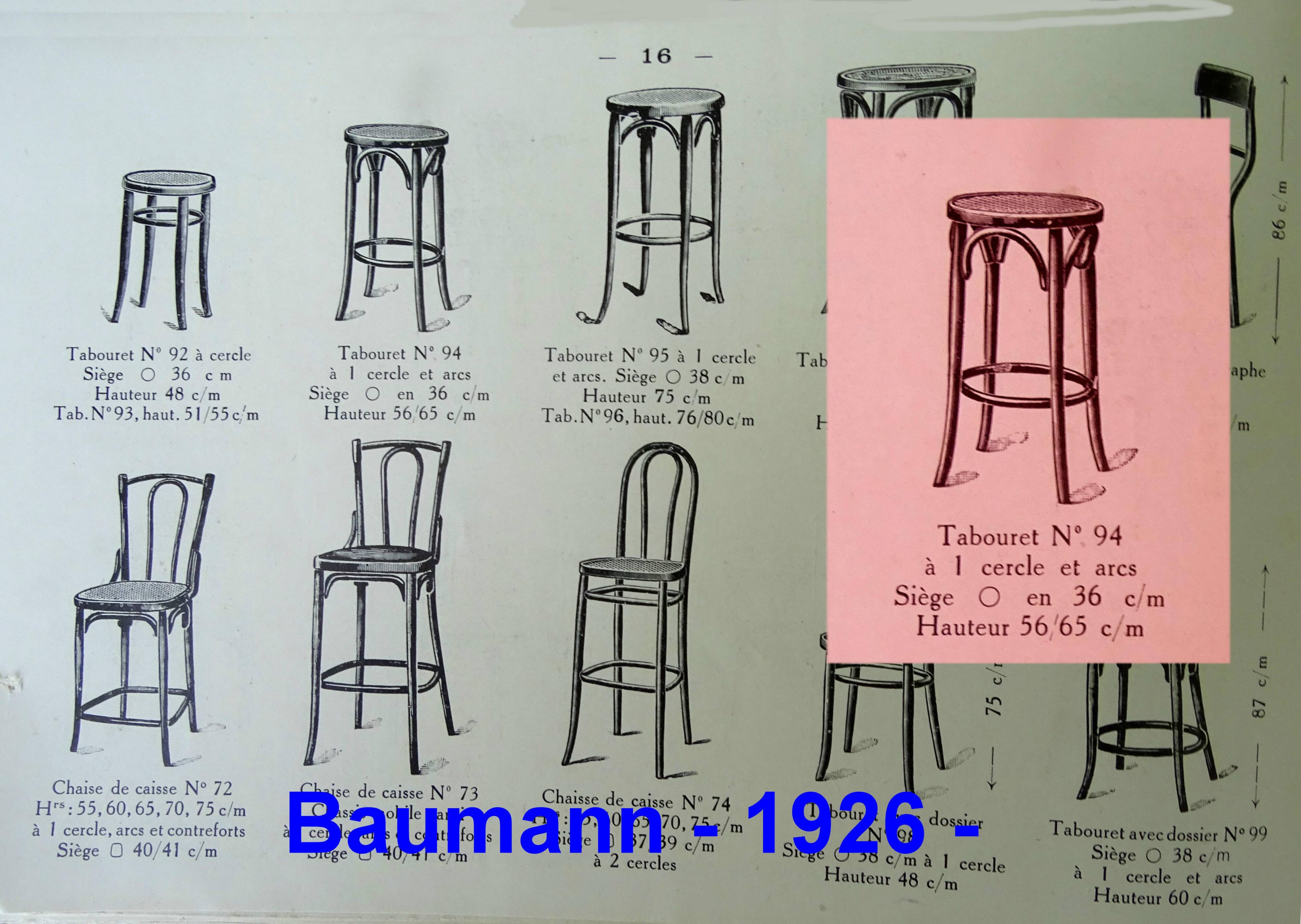 Bistro stool No. 94 by Baumann 1930, not Thonet.
