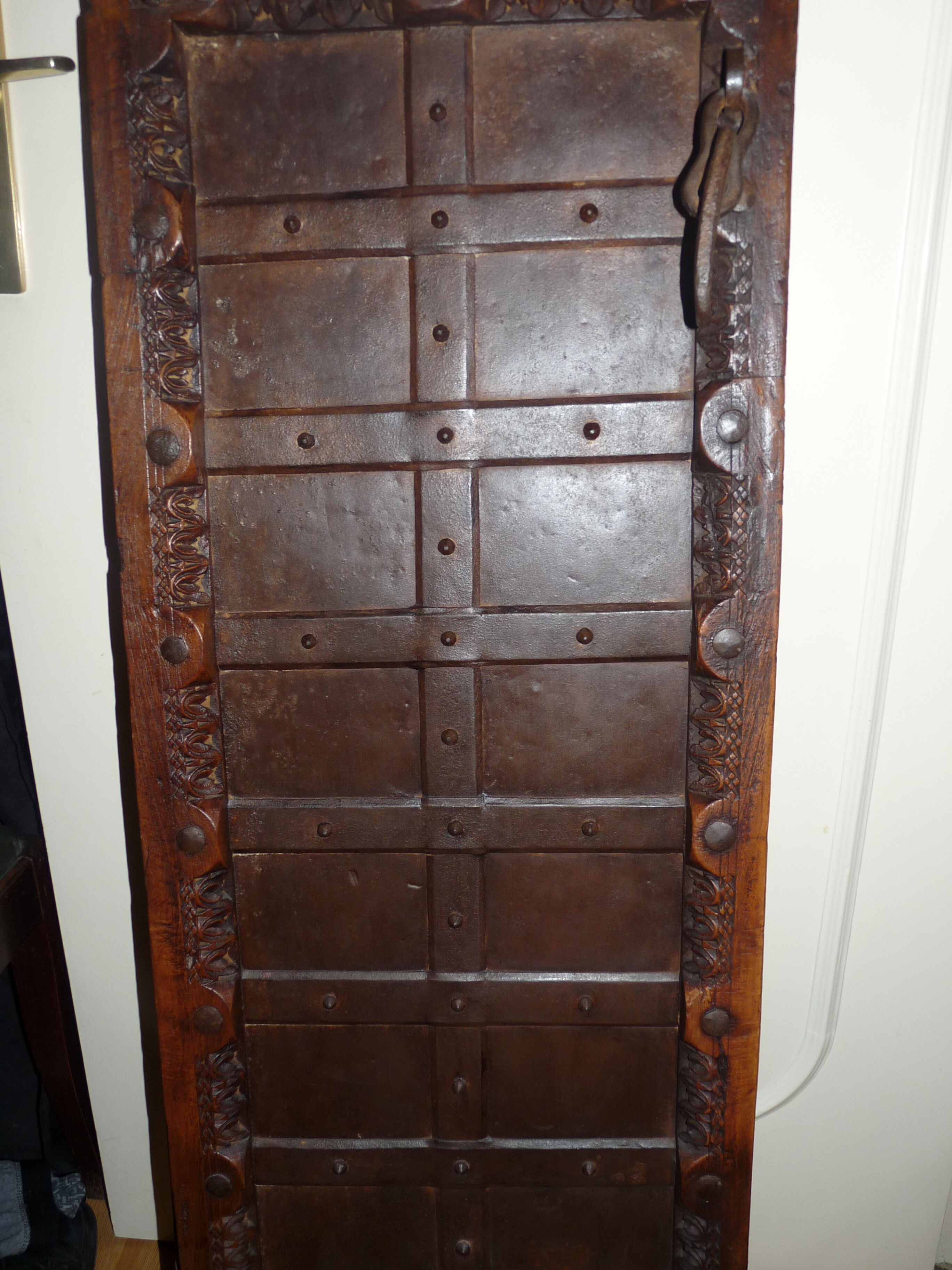 Antique Indian door, carved and decorated