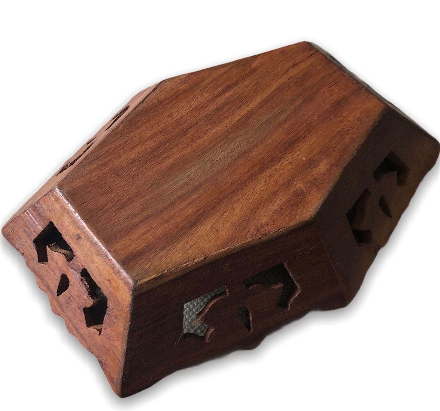 Empty carved rosewood pocket