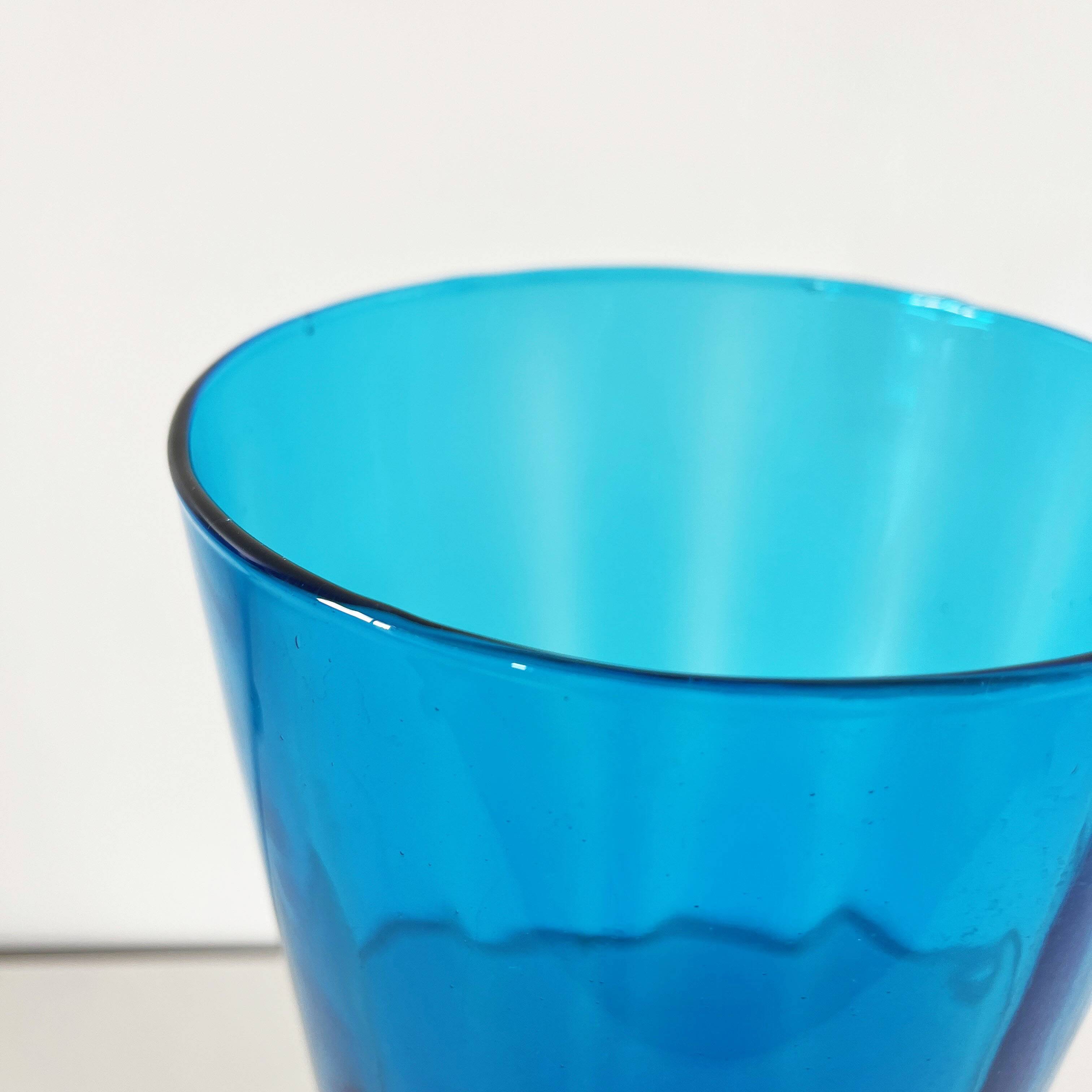 Blue pedestal vase - Italy Empoli 1960