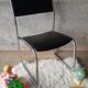 Vintage 70s black skai sled chair