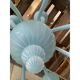 Contemporary Matte Light-Blue Glass Chandelier