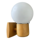 Vintage wall light in solid beech and opaline from the 70s-80s.
