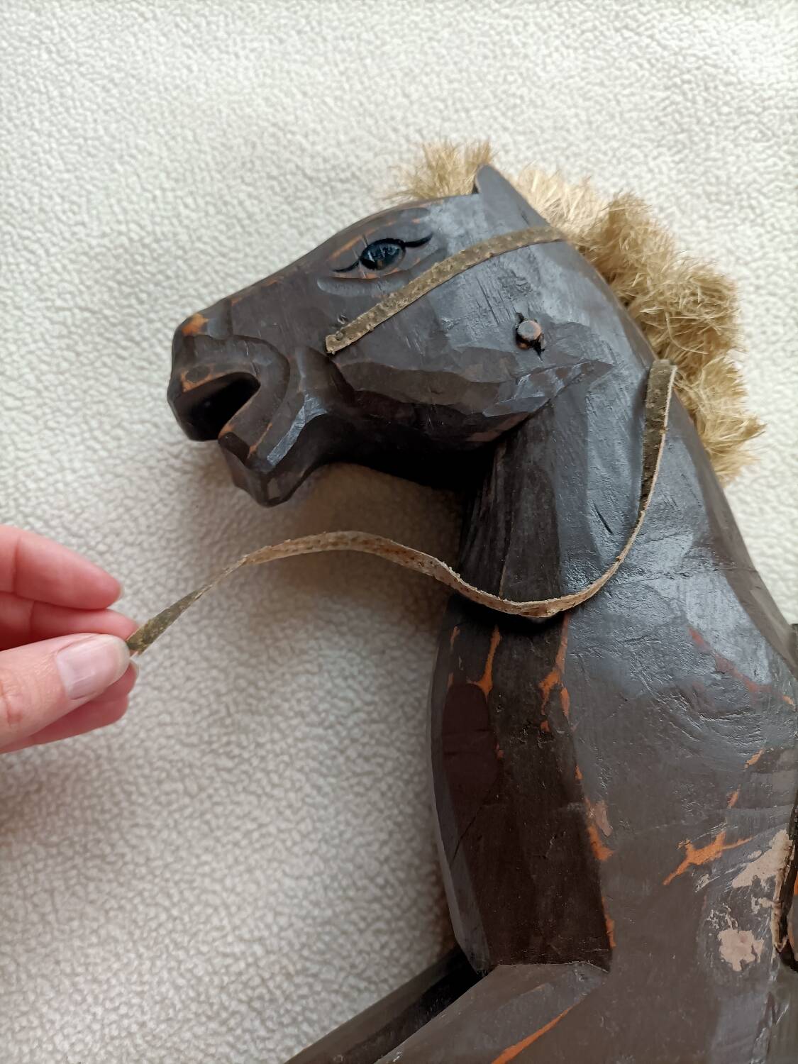 Retro wooden rocking horse