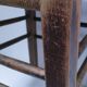 wooden stool with woven plant seat vintage