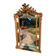 Large closed mirror, 19th century, wood and gilded stucco.