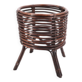 Planter pot cover in dark bamboo, 1960s