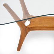 Italian coffee table in wood and glass, 1950s