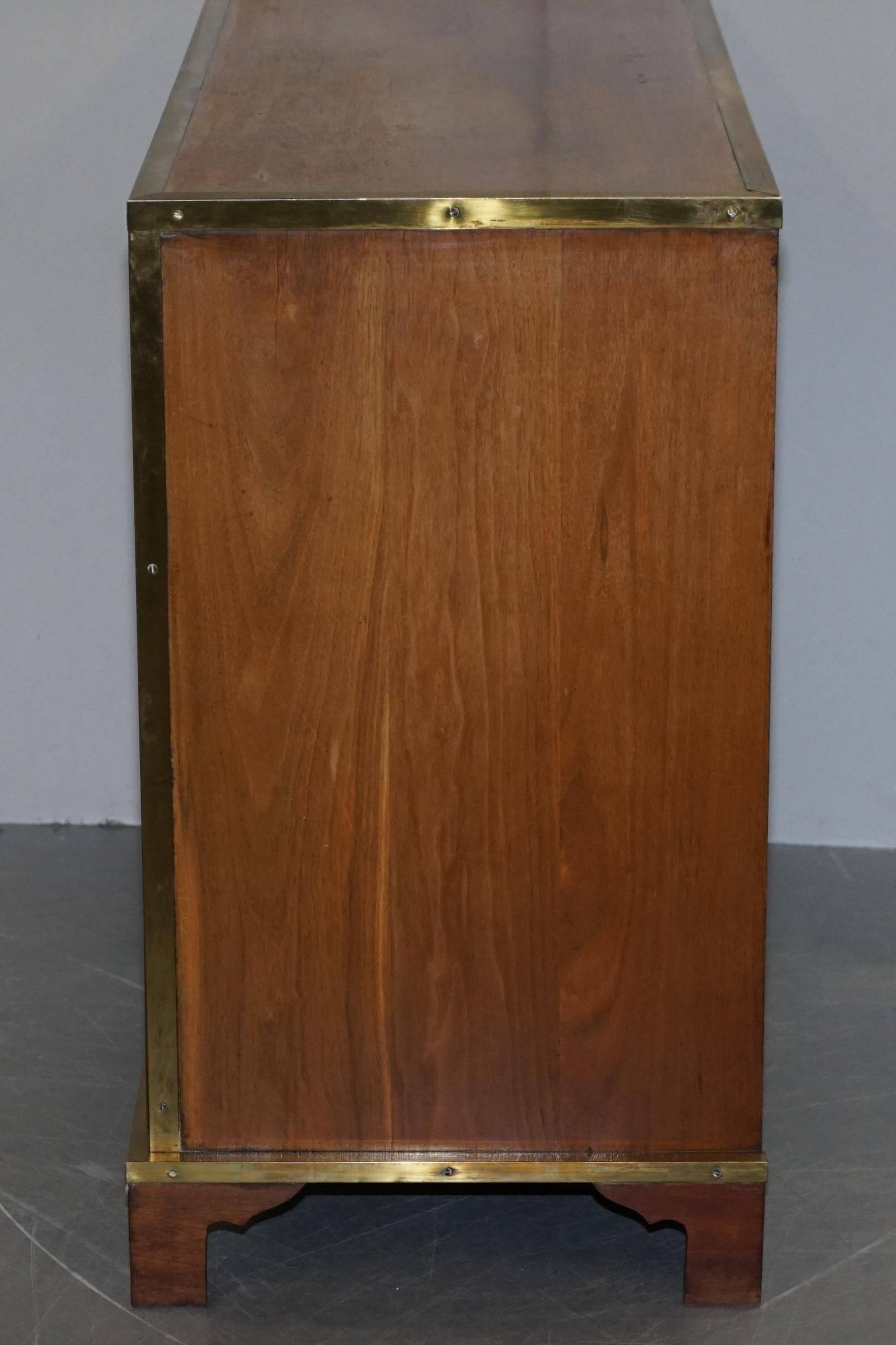 Military commode in solid oak and brass circa 1880