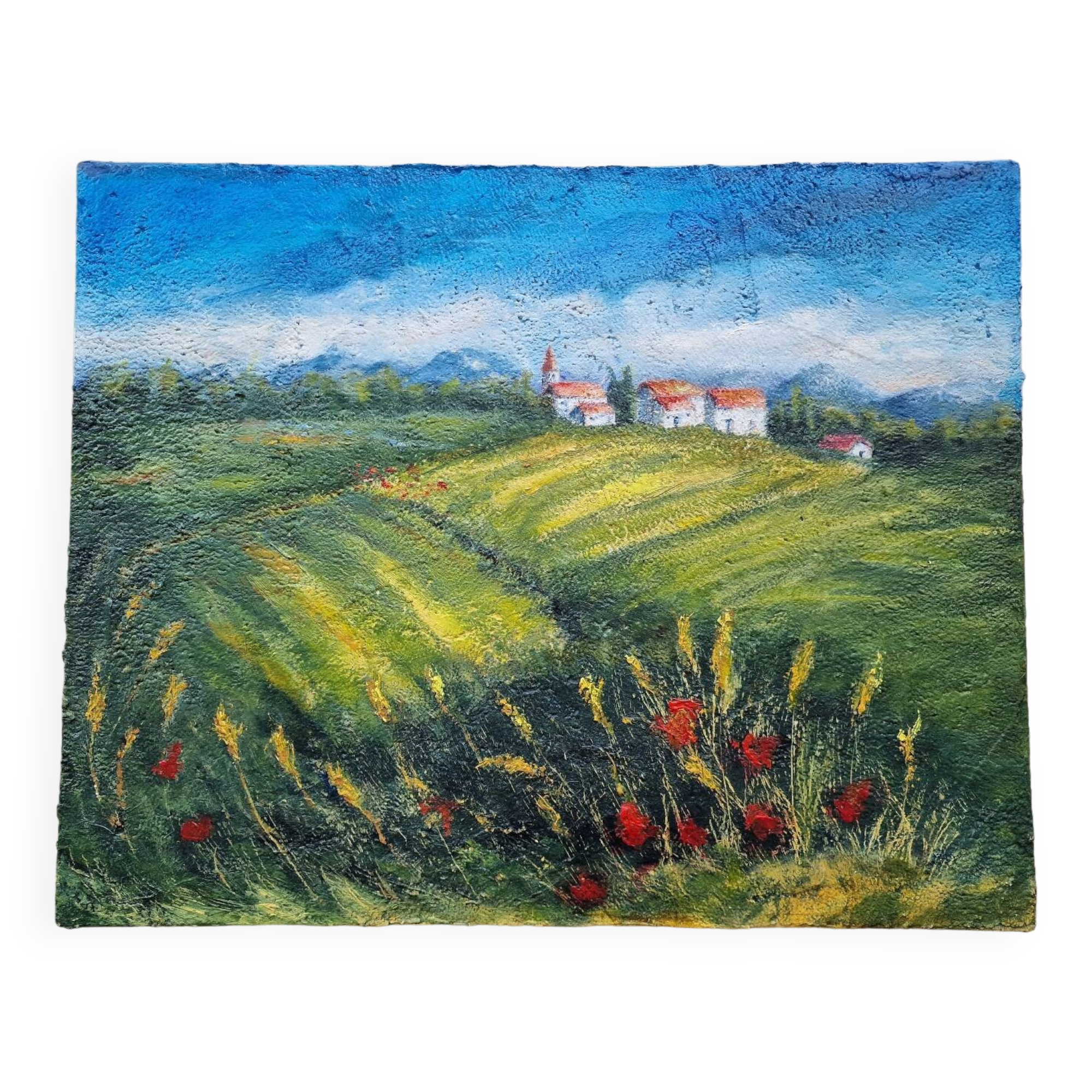 Bucolic landscape painting