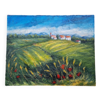 Bucolic landscape painting
