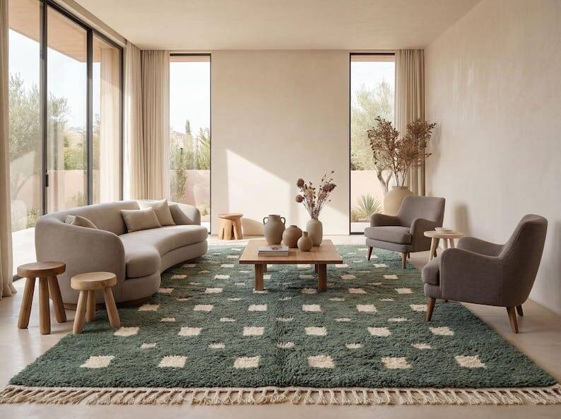 Traditional handwoven Berber rug size 200x300 cm