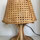Vintage rattan bedside lamps duo