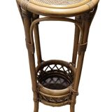 Round Natural Rattan Side Table