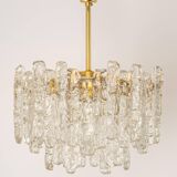 Large frosted glass chandelier from Murano by Kalmar, Austria, 1960s.