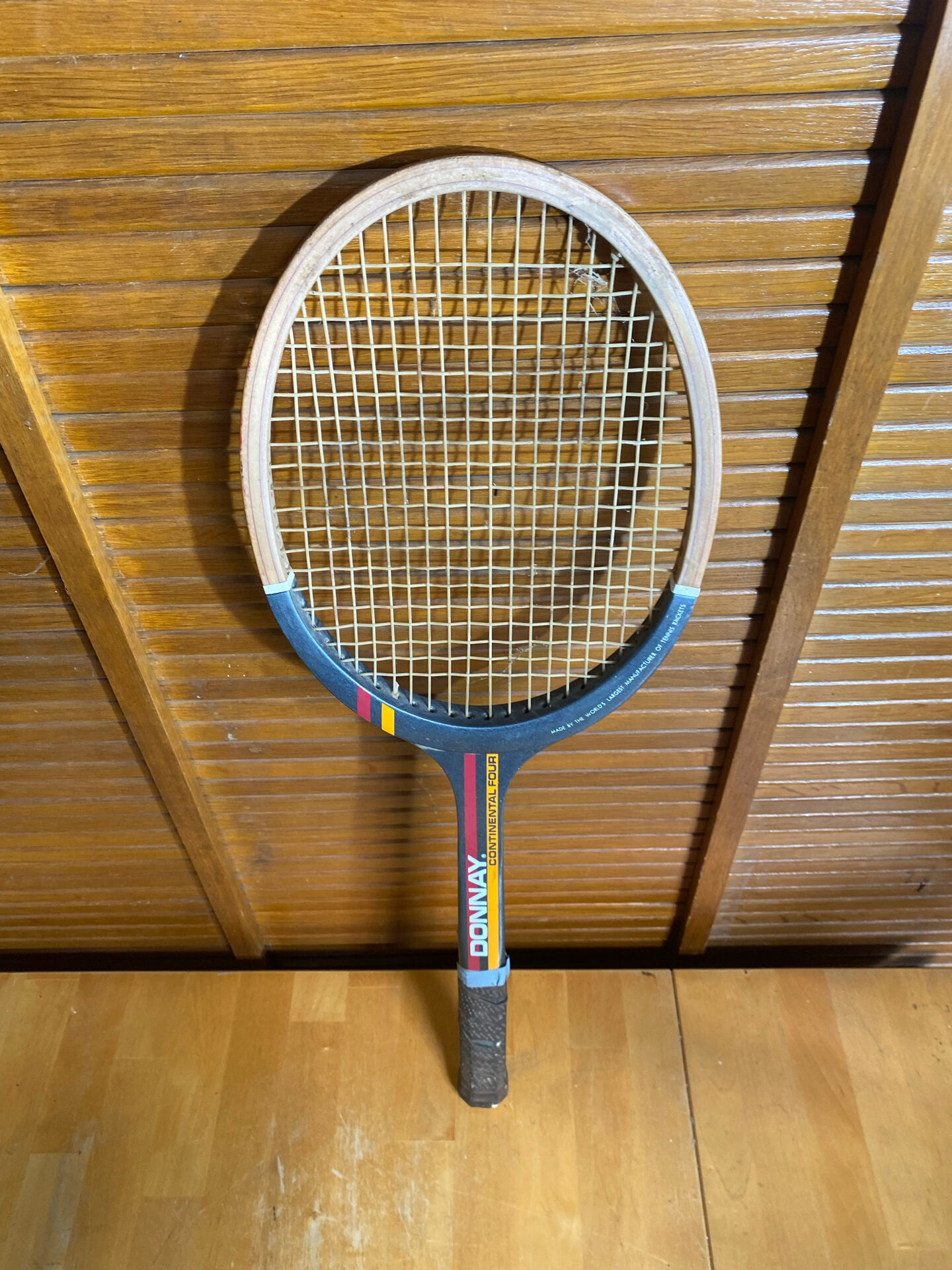 Vintage donnay continental four wooden tennis racket #e